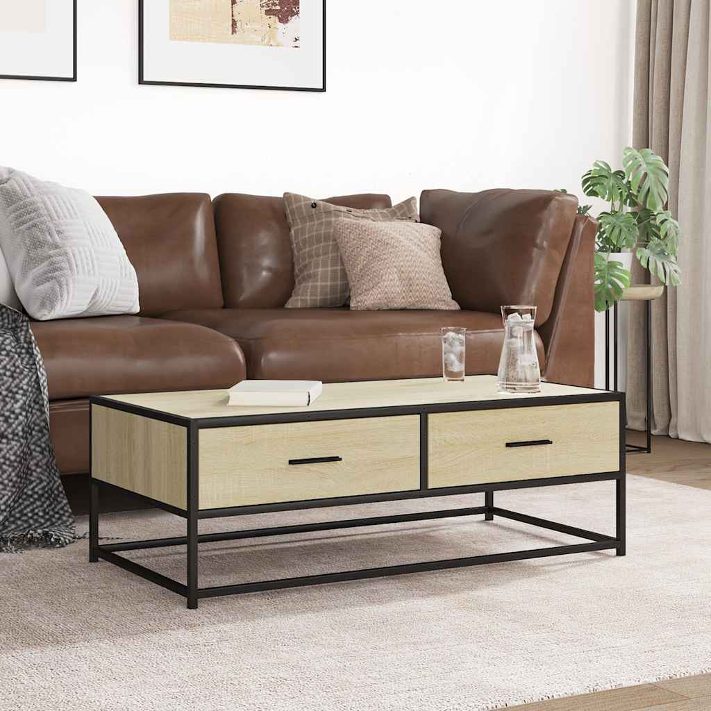 Stolić za kavu boja hrasta sonome 100x50x35 cm od drva i metala