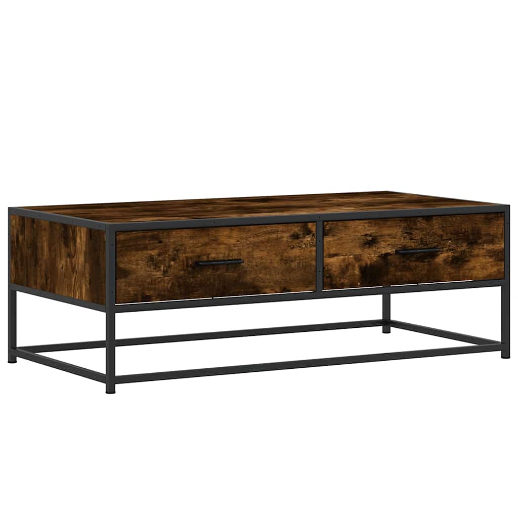 Stolić za kavu boja hrasta 100 x 50 x 35 cm od drva i metala