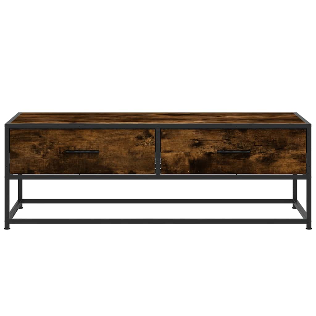 Stolić za kavu boja hrasta 100 x 50 x 35 cm od drva i metala