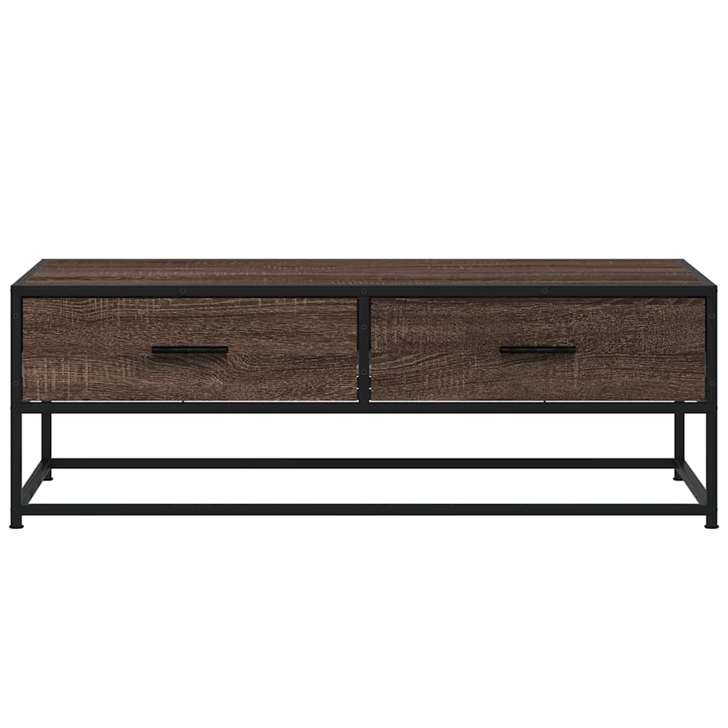 Stolić za kavu boja hrasta 100 x 50 x 35 cm od drva i metala