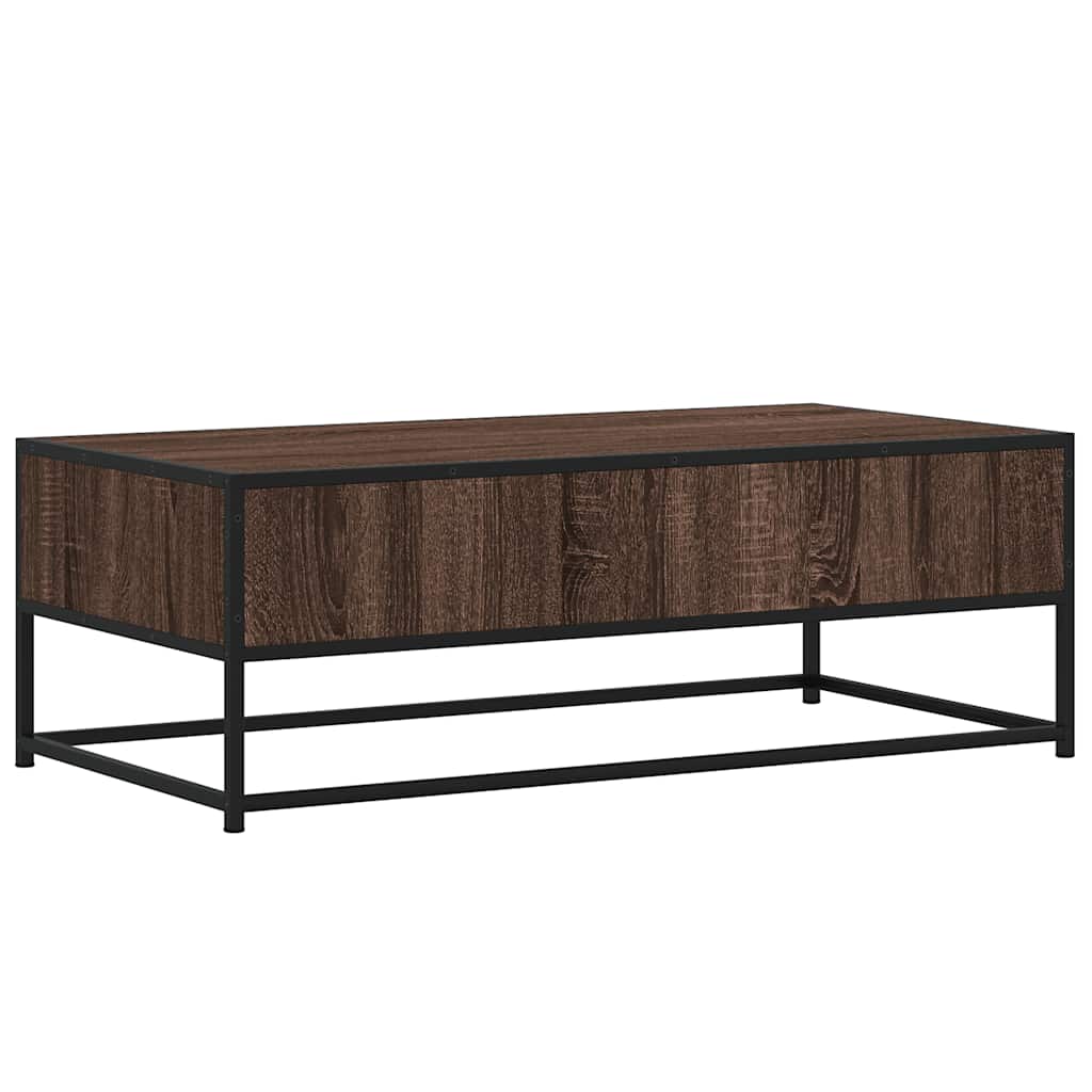 Stolić za kavu boja hrasta 100 x 50 x 35 cm od drva i metala