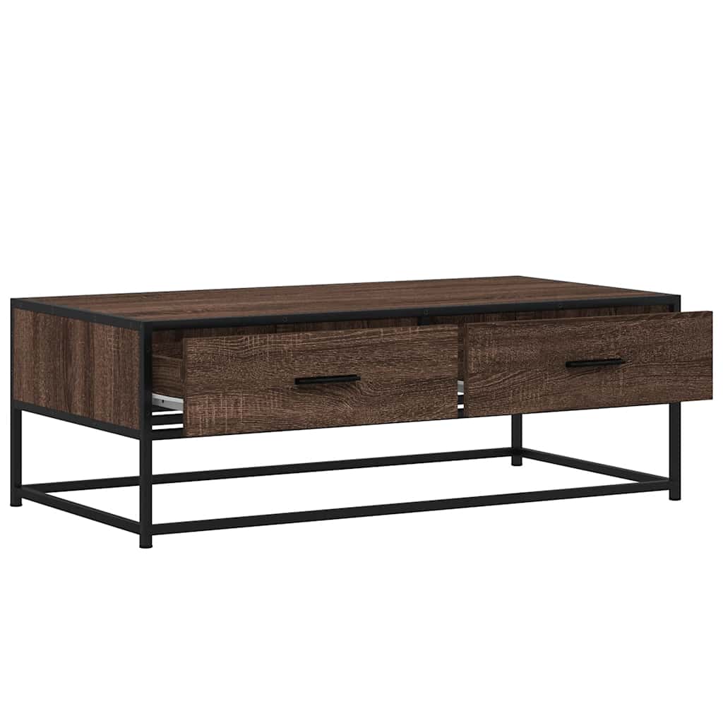 Stolić za kavu boja hrasta 100 x 50 x 35 cm od drva i metala