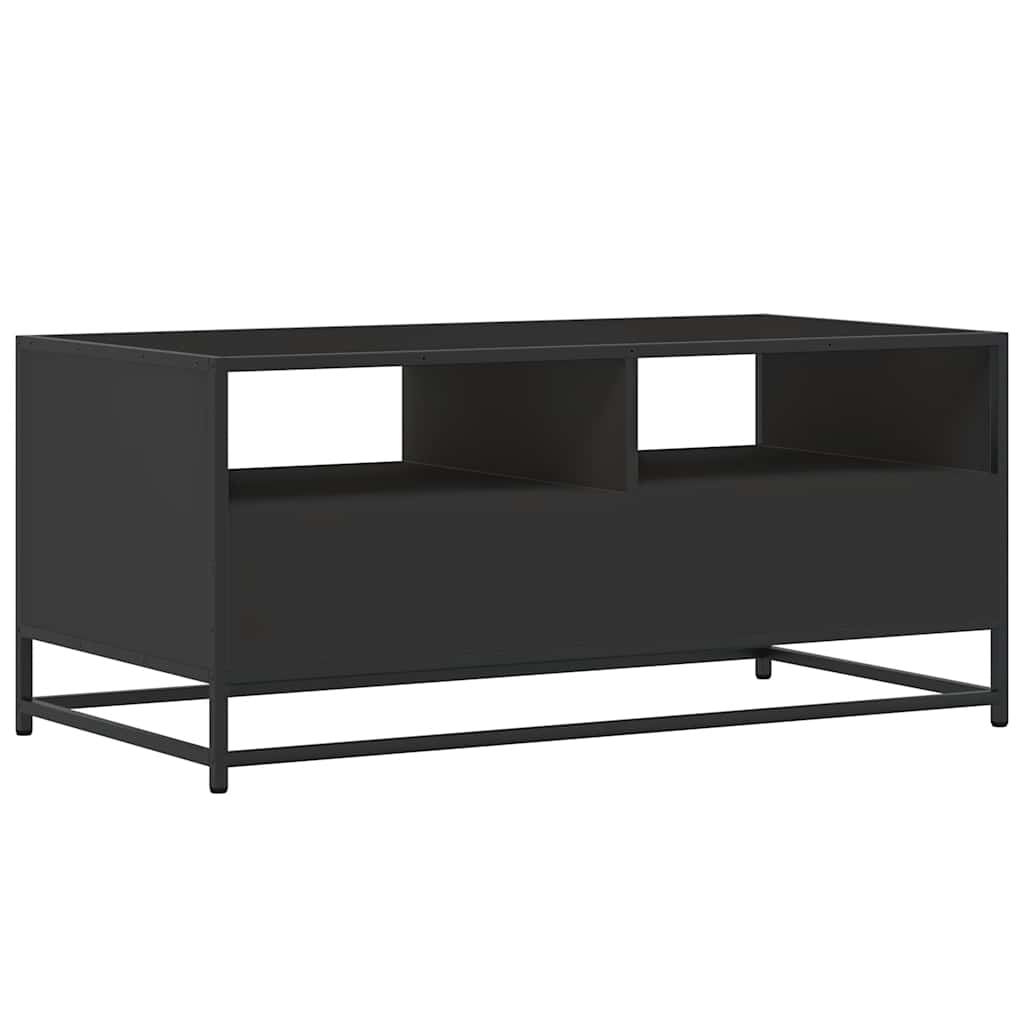 Stolić za kavu crni 100 x 50 x 45 cm konstruirano drvo i metala