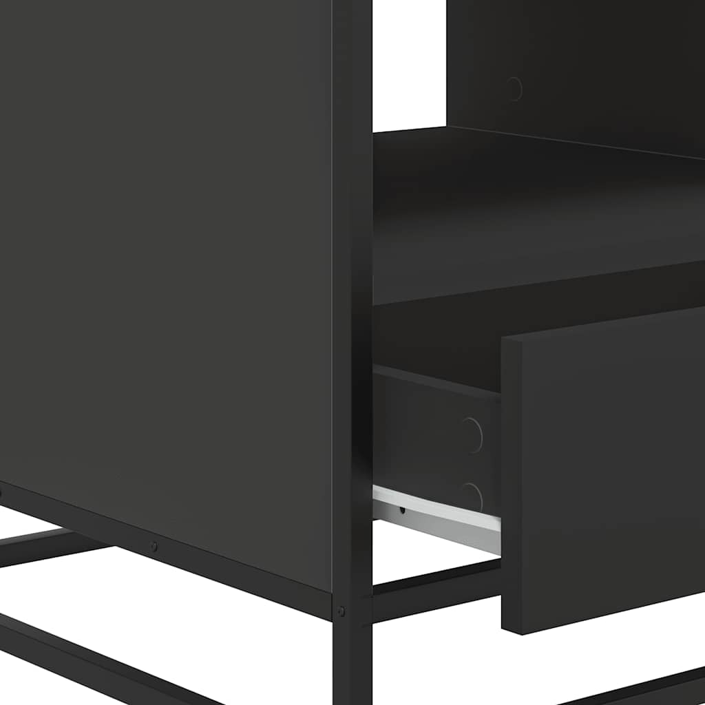 Stolić za kavu crni 100 x 50 x 45 cm konstruirano drvo i metala