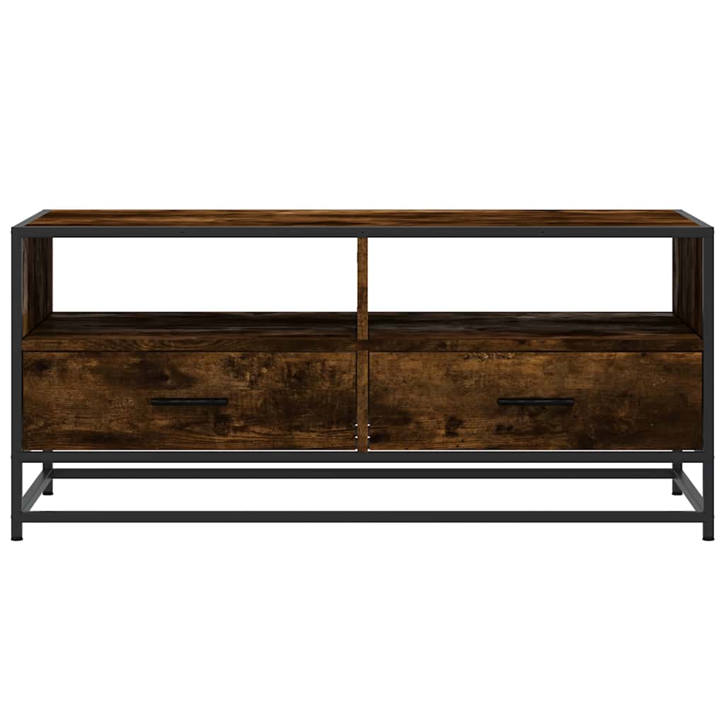 Stolić za kavu boja hrasta 100x50x45 cm od drva i metala