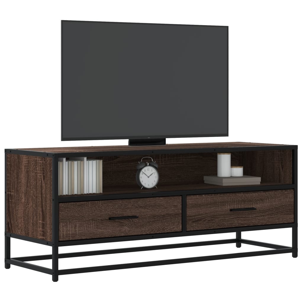 TV ormarić boja smeđeg hrasta 100x34,5x40 cm konstruirano