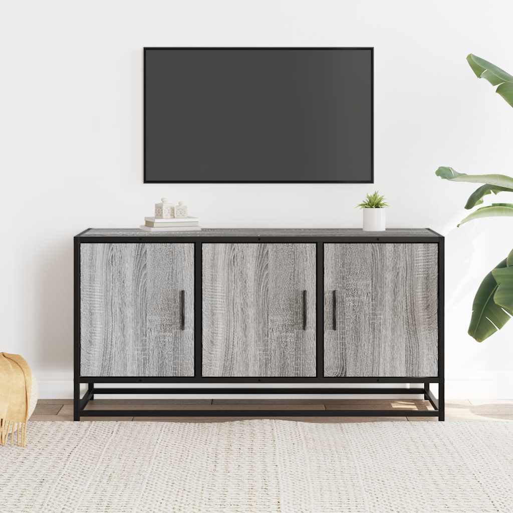 TV ormarić sivi Sonoma 100x35x50 cm Konstruirano drvo i metal