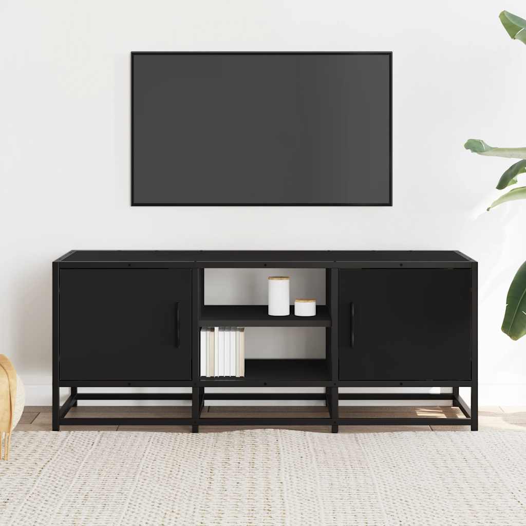 TV ormarić crni 100 x 35 x 41 cm konstruirano drvo i metal