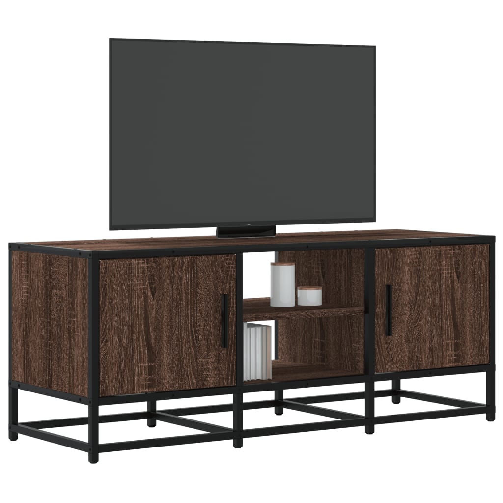 TV ormarić boja hrasta 100x35x41 cm konstruirano drvo i metal