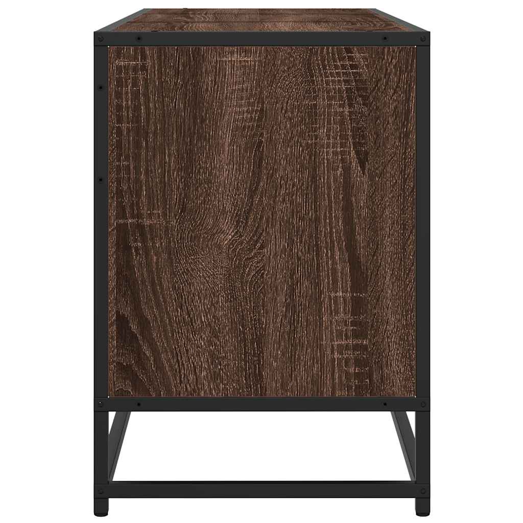 TV ormarić smeđi hrast 150x35x41 cm Konstruirano drvo i metal