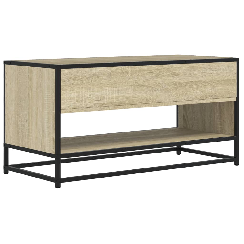 TV ormarić boja hrasta 91x40x46 cm konstruirano drvo i metal