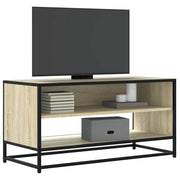 TV ormarić boja hrasta 91x40x46 cm konstruirano drvo i metal