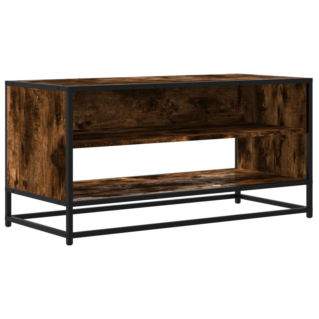 TV ormarić boja hrasta 91x40x46 cm konstruirano drvo i metal