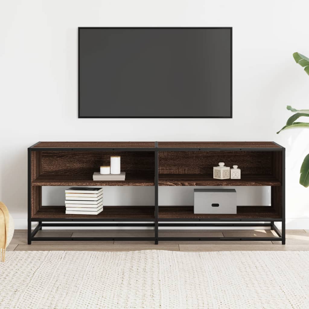 TV ormarić boja hrasta 120,5x40x46 cm konstruirano drvo i metal