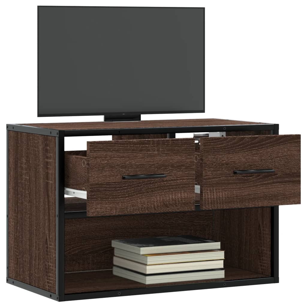 TV ormarić boja hrasta 60x31x39,5 cm konstruirano drvo i metal