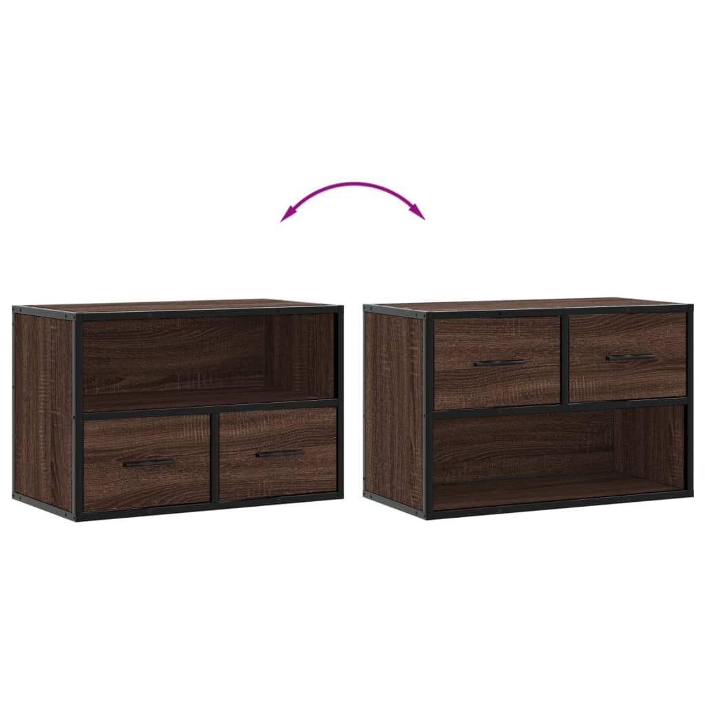 TV ormarić boja hrasta 60x31x39,5 cm konstruirano drvo i metal