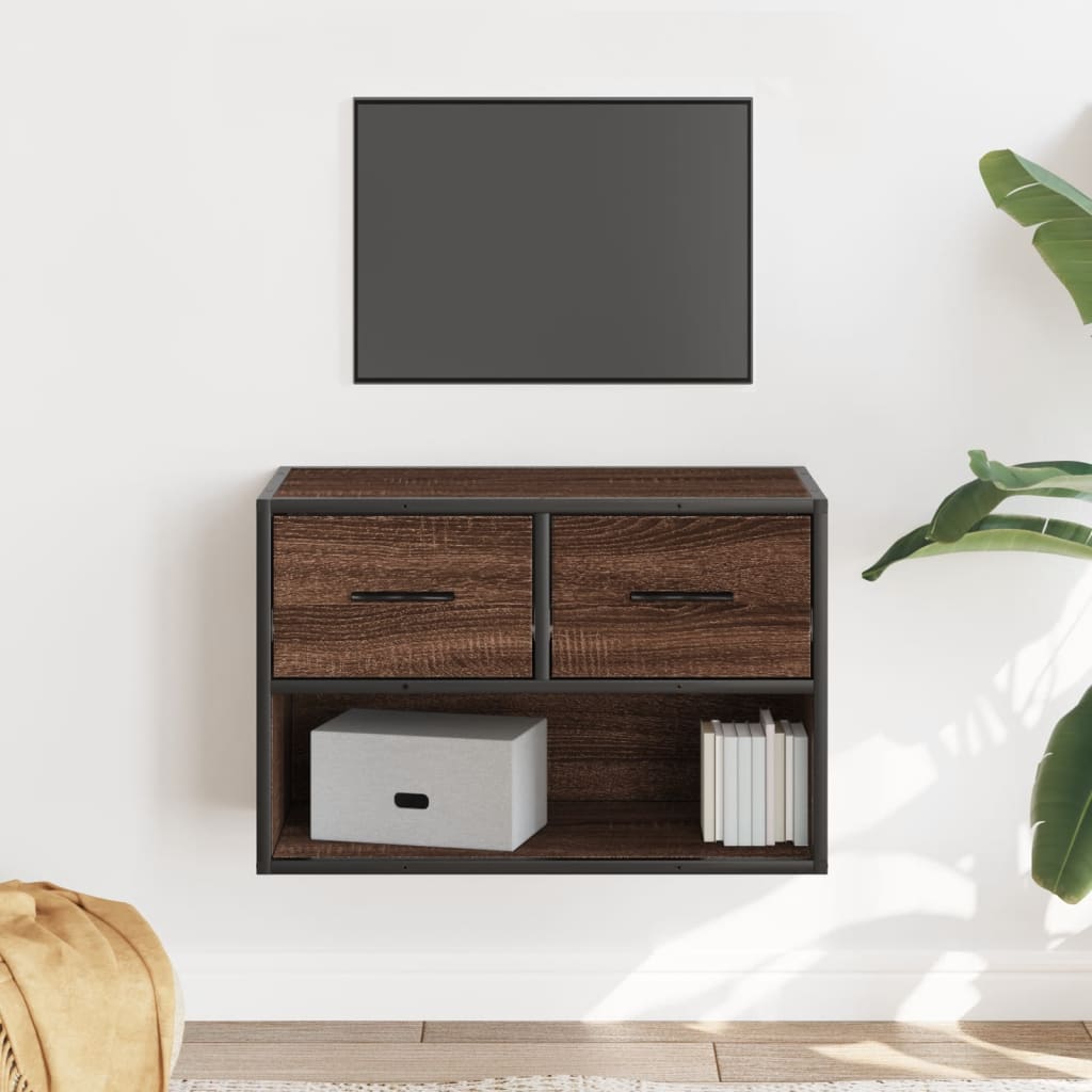 TV ormarić boja hrasta 60x31x39,5 cm konstruirano drvo i metal