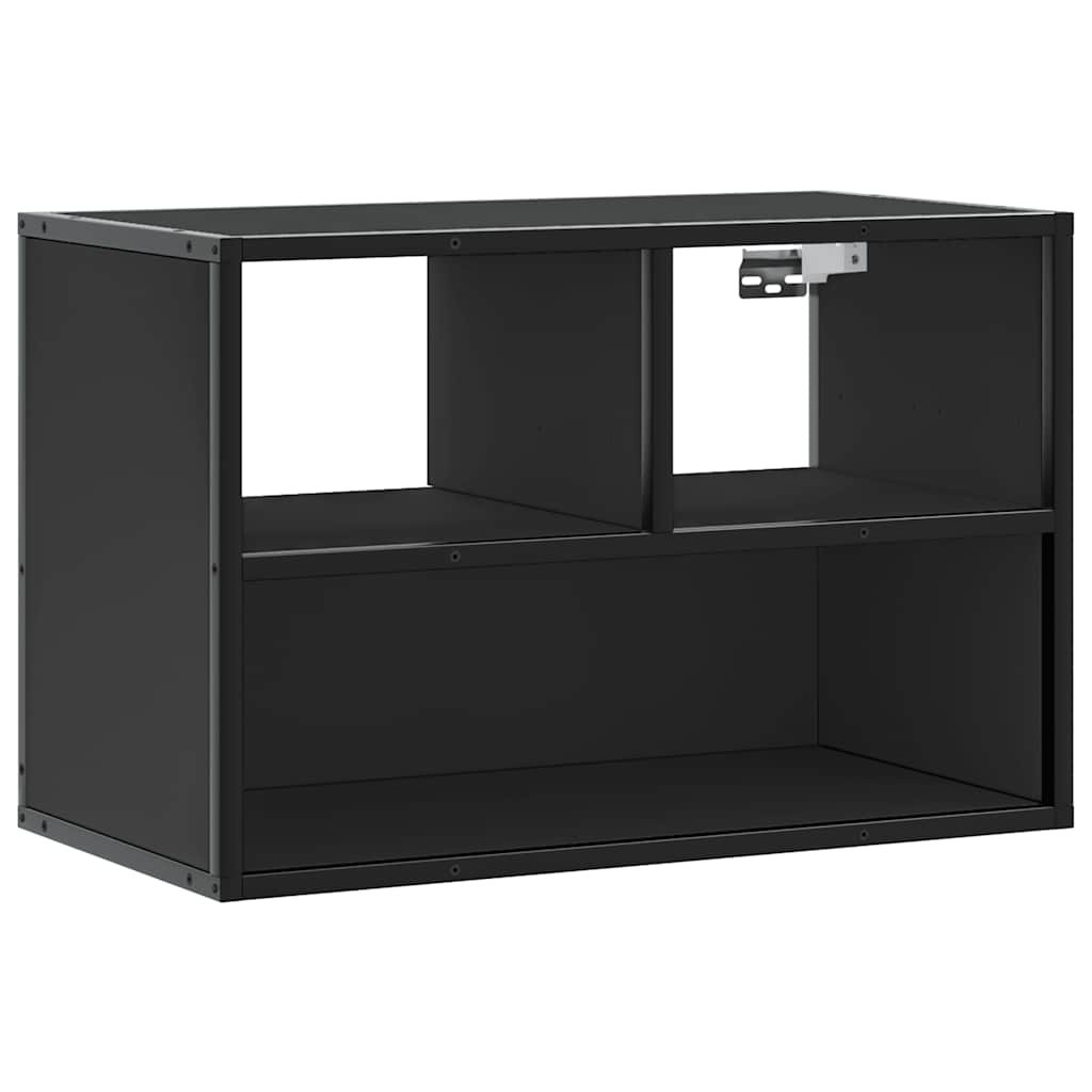 TV ormarić crni 60x31x39,5 cm konstruirano drvo i metal