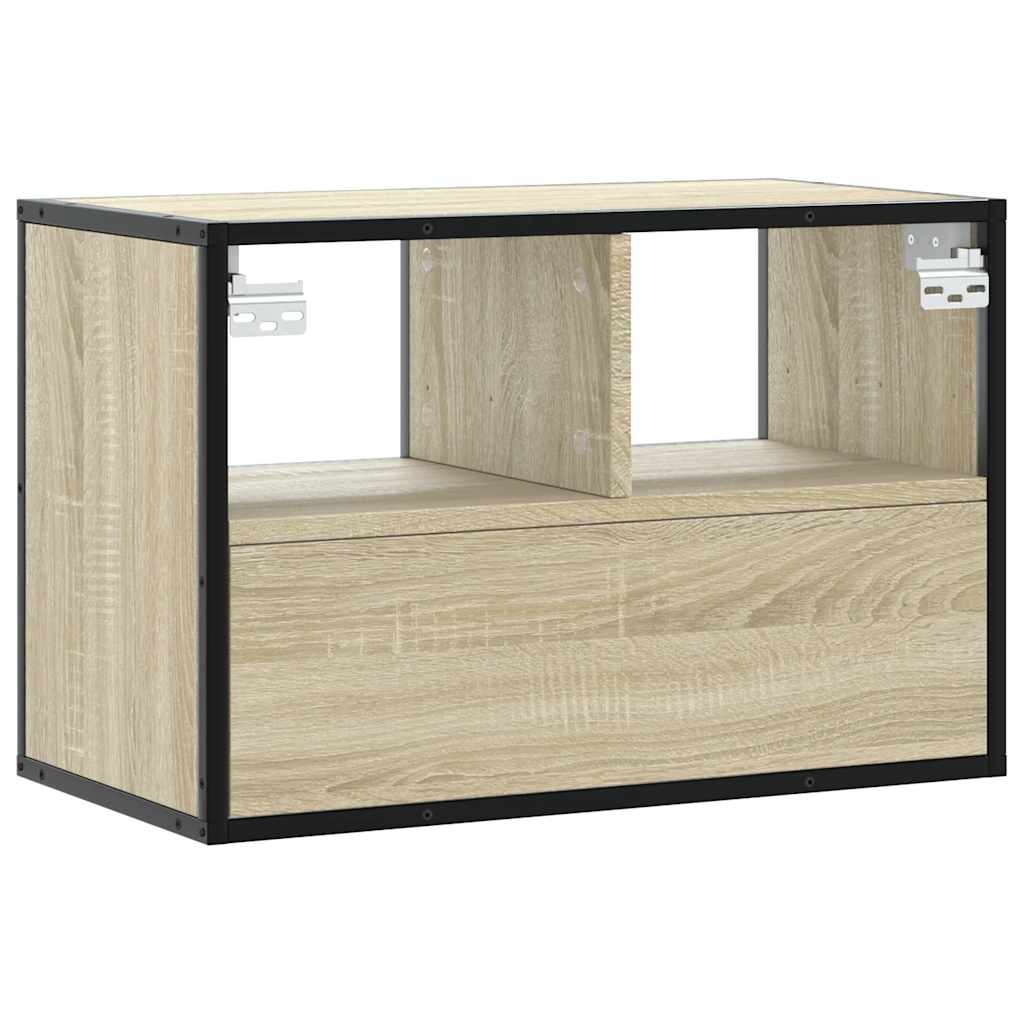 TV ormarić boja hrasta 60x31x39,5 cm konstruirano drvo i metal