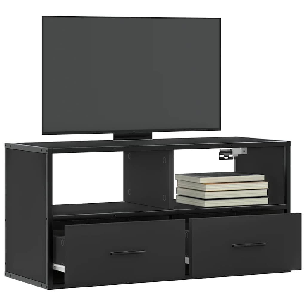 TV ormarić crni 80x31x39,5 cm Konstruirano drvo i metal