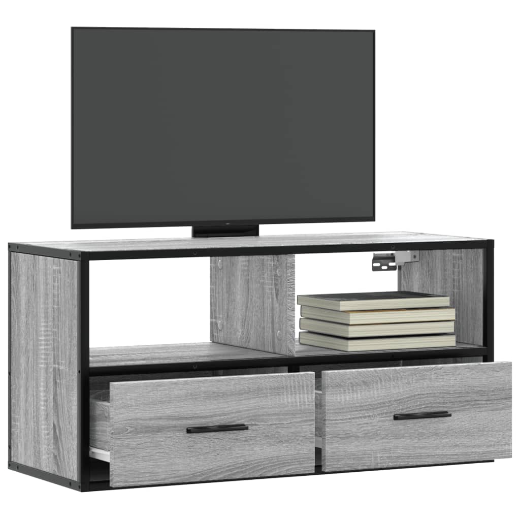 TV ormarić sivi Sonoma 80x31x39,5 cm Konstruirano drvo i metal
