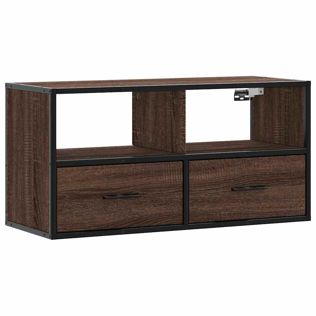 TV ormarić smeđi hrast 80x31x39,5 cm Konstruirano drvo i metal