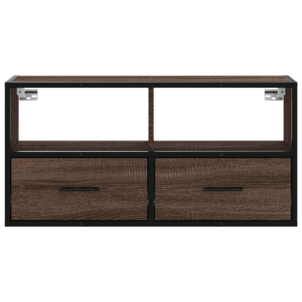 TV ormarić smeđi hrast 80x31x39,5 cm Konstruirano drvo i metal