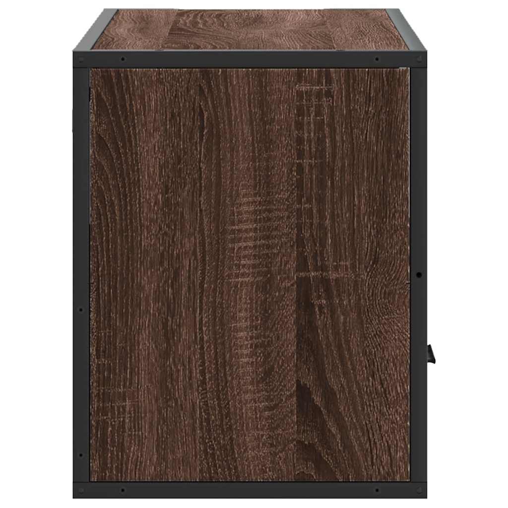 TV ormarić smeđi hrast 80x31x39,5 cm Konstruirano drvo i metal