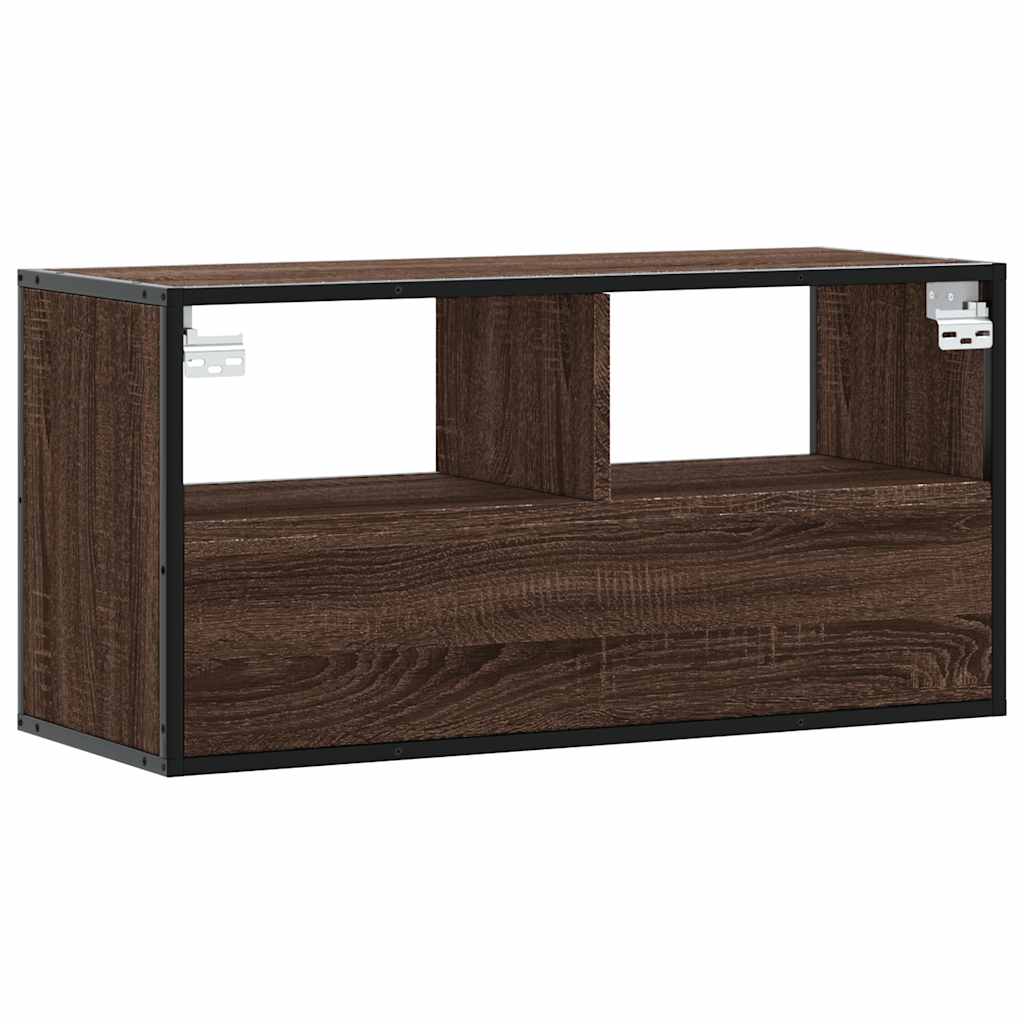TV ormarić smeđi hrast 80x31x39,5 cm Konstruirano drvo i metal
