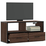TV ormarić smeđi hrast 80x31x39,5 cm Konstruirano drvo i metal