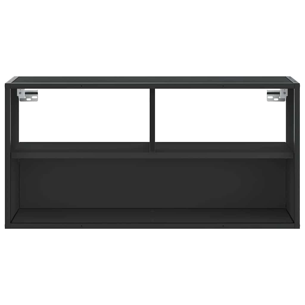 TV ormarić crni 80x31x39,5 cm Konstruirano drvo i metal