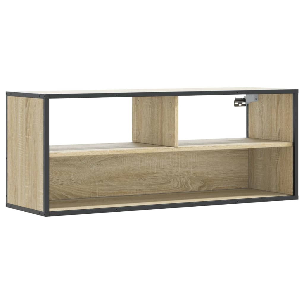TV ormarić boja hrasta 100x31x39,5 cm konstruirano drvo i metal