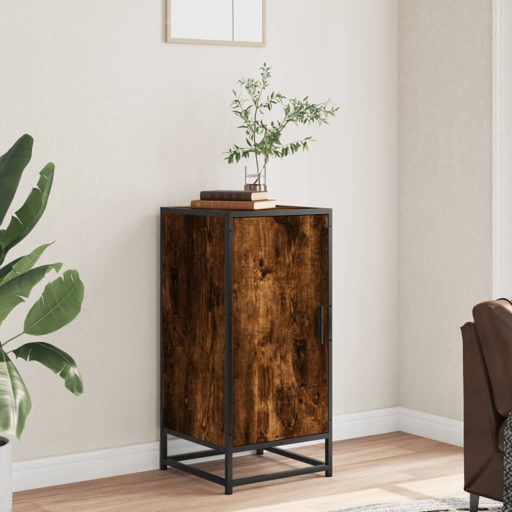 Komoda boja hrasta 35,5x35x76 cm konstruirano drvo i metal