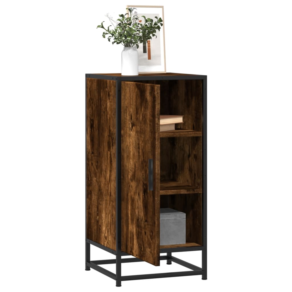 Komoda boja hrasta 35,5x35x76 cm konstruirano drvo i metal