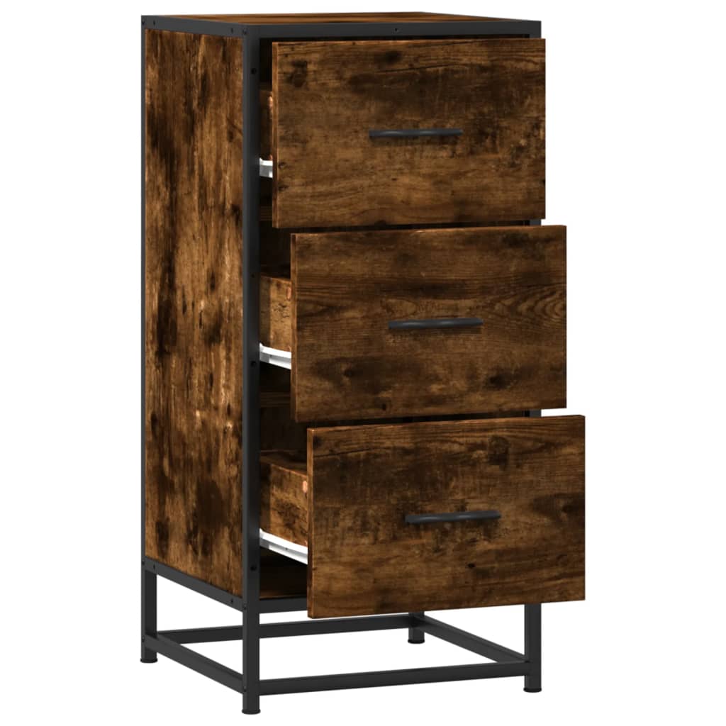 Komoda boja hrasta 35,5x35x76 cm konstruirano drvo i metal