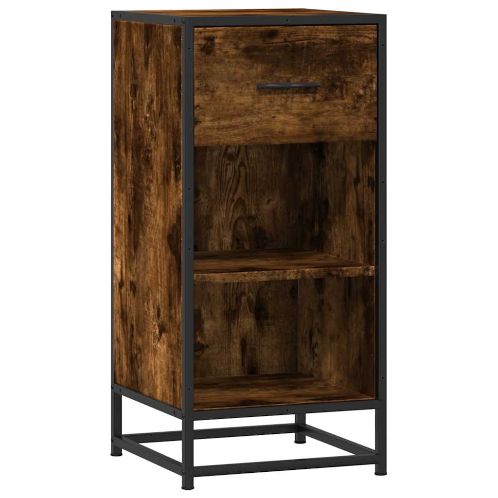 Komoda boja hrasta 35,5x35x76 cm konstruirano drvo i metal