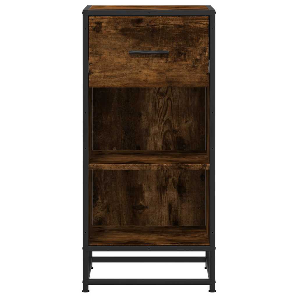 Komoda boja hrasta 35,5x35x76 cm konstruirano drvo i metal