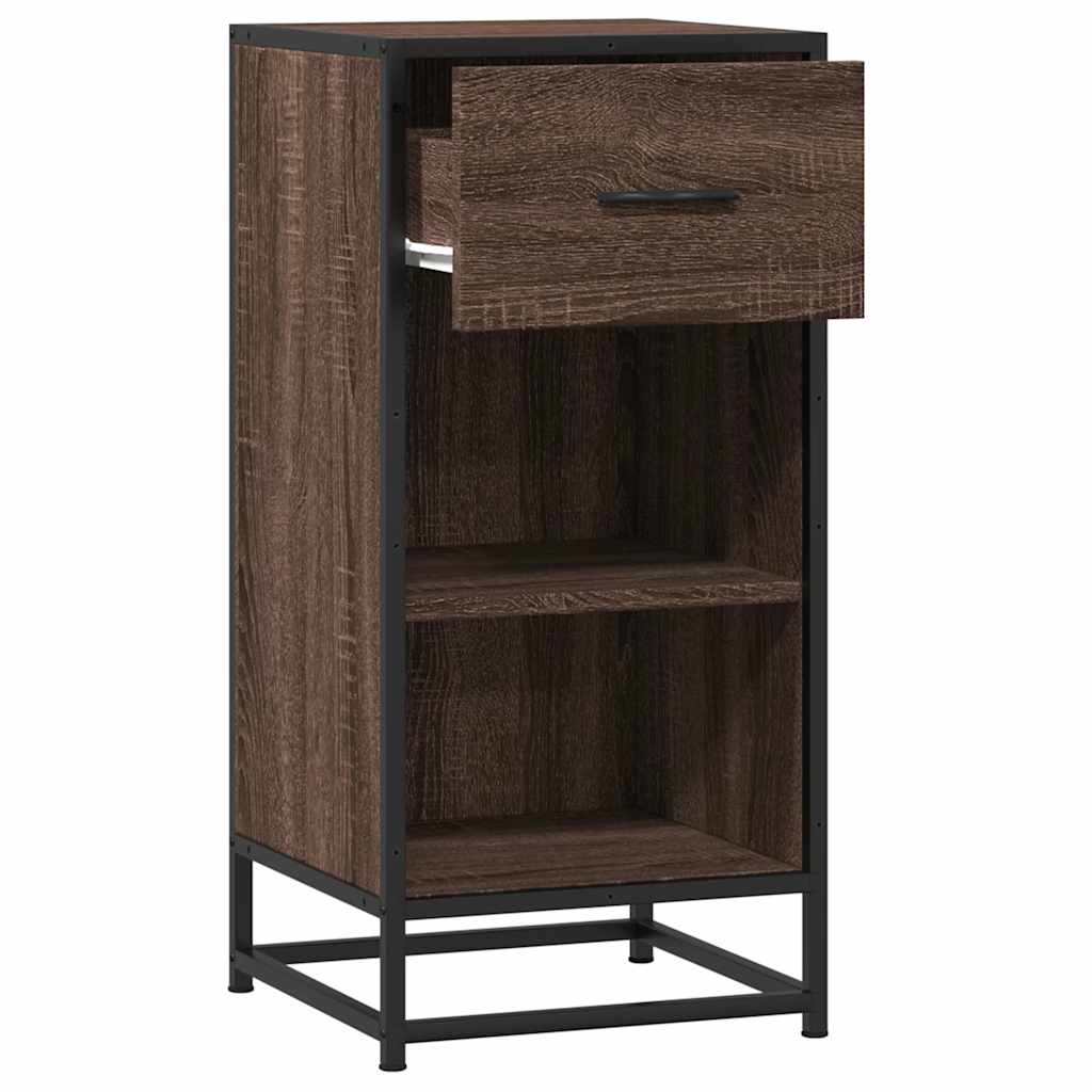 Komoda boja hrasta 35,5x35x76 cm konstruirano drvo i metal