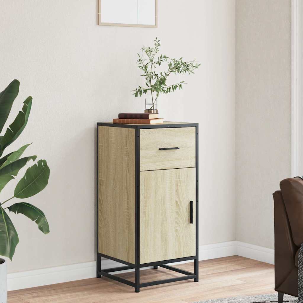 Komoda boja hrasta 35,5 x 35 x 76 cm konstruirano drvo i metal