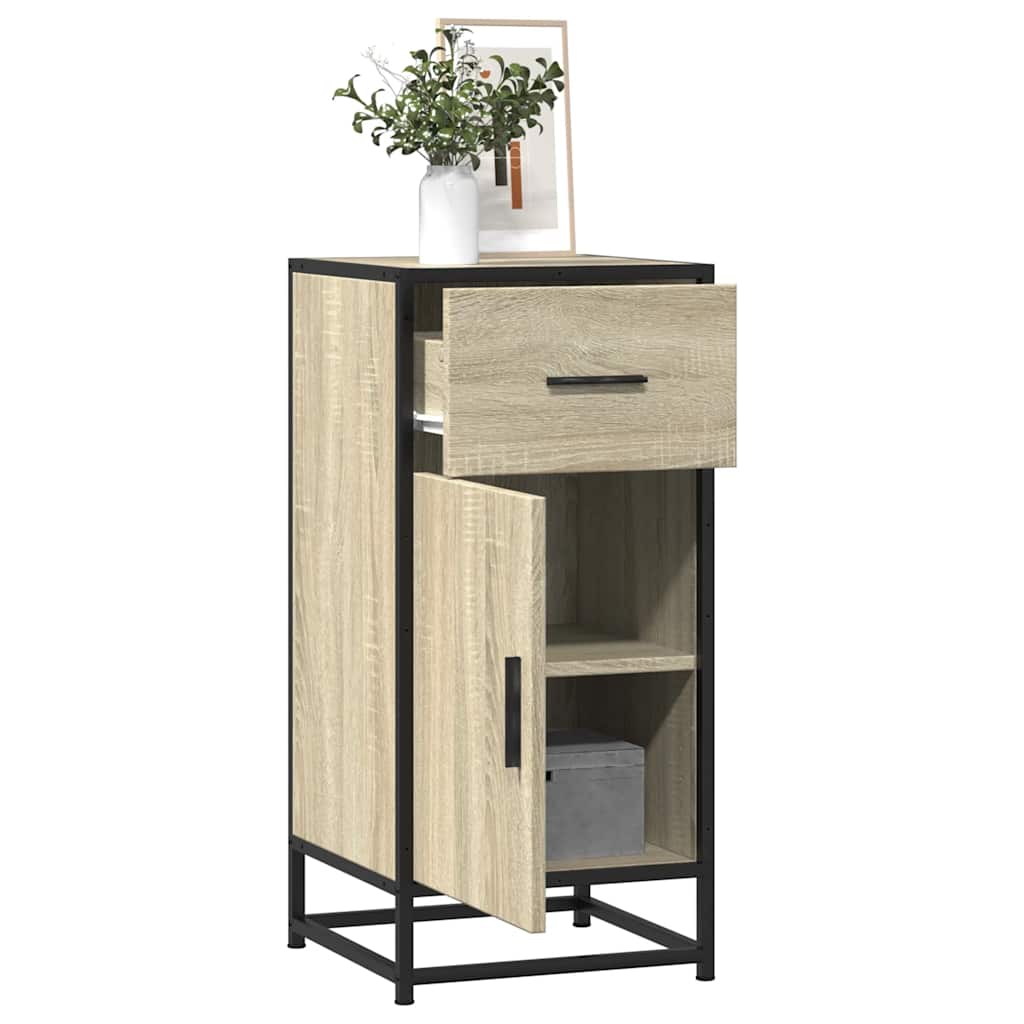 Komoda boja hrasta 35,5 x 35 x 76 cm konstruirano drvo i metal