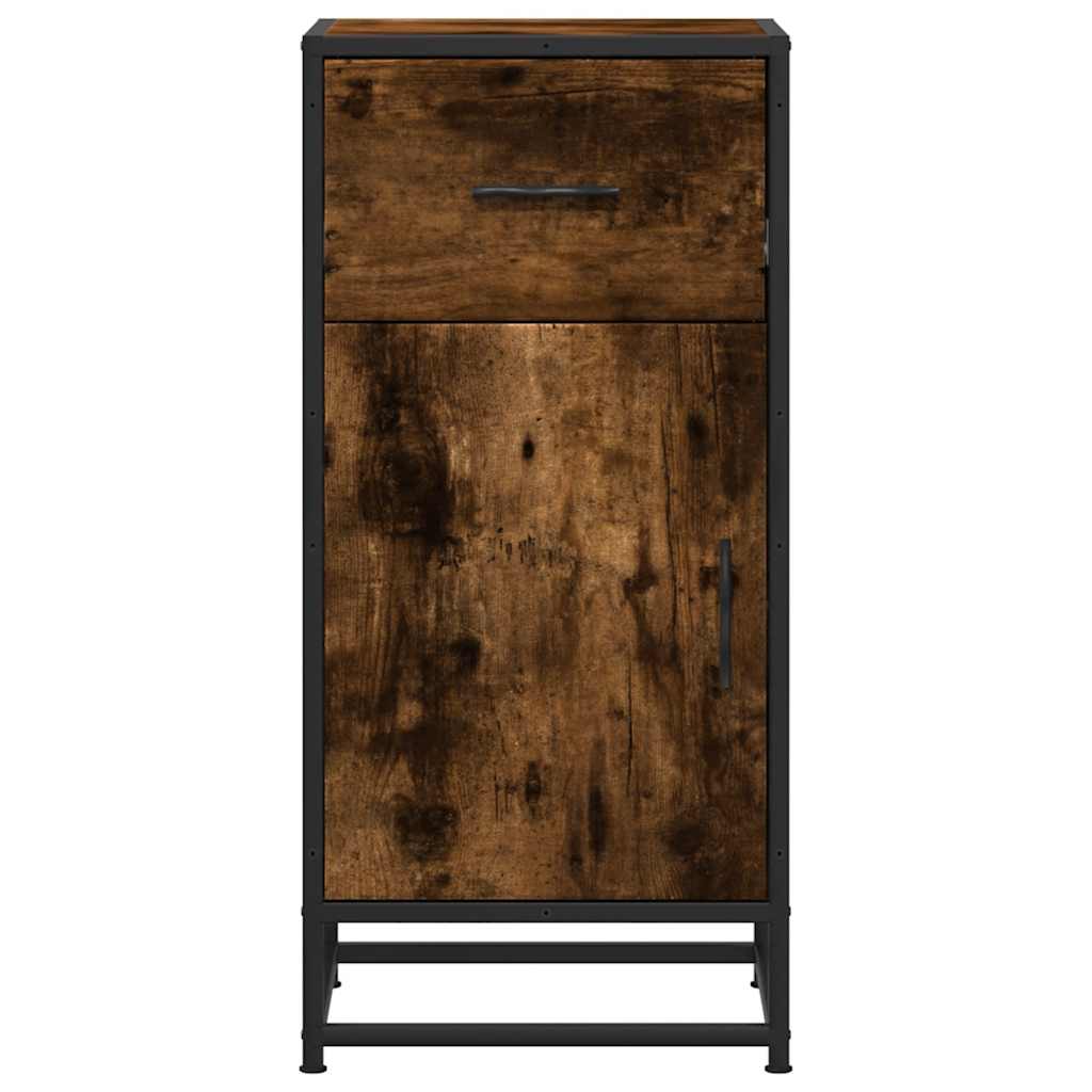 Komoda boja hrasta 35,5x35x76 cm konstruirano drvo i metal