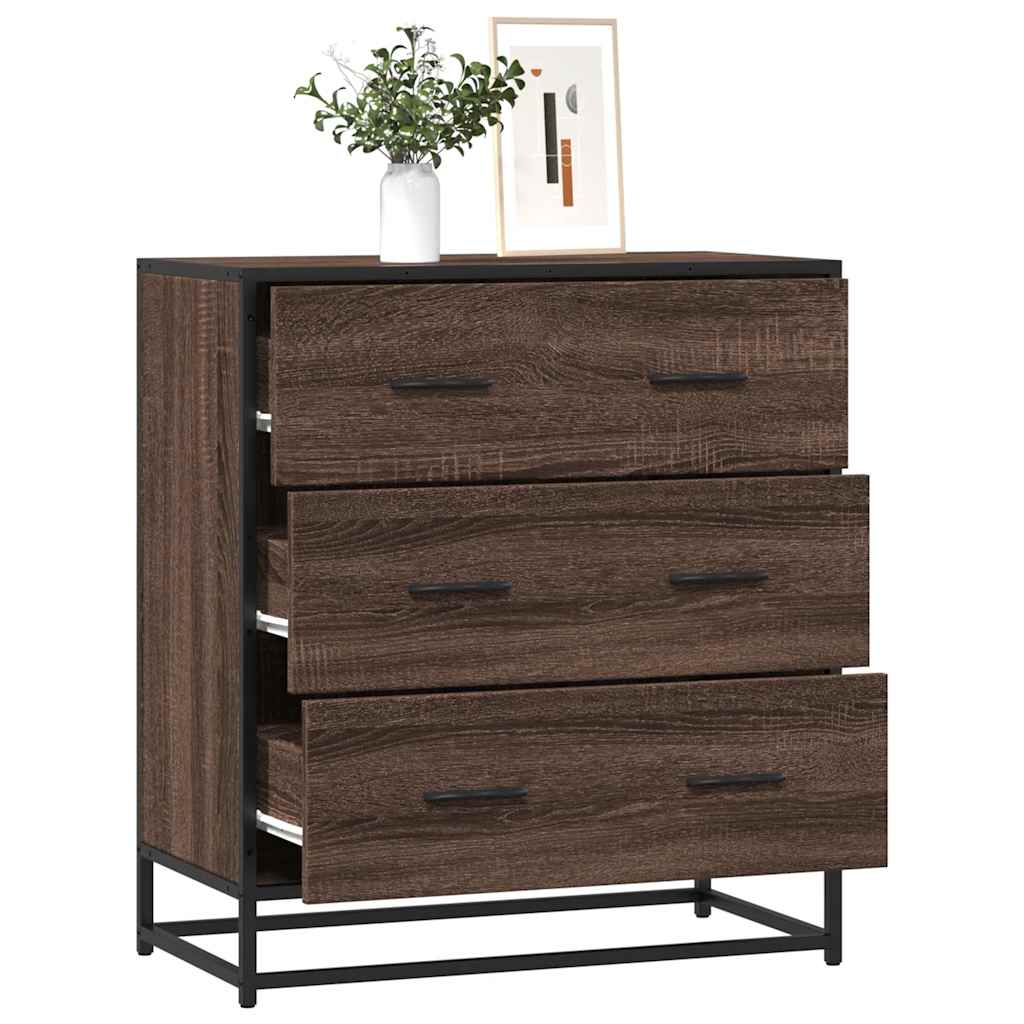 Komoda boja hrasta 68x35x76 cm konstruirano drvo i metal