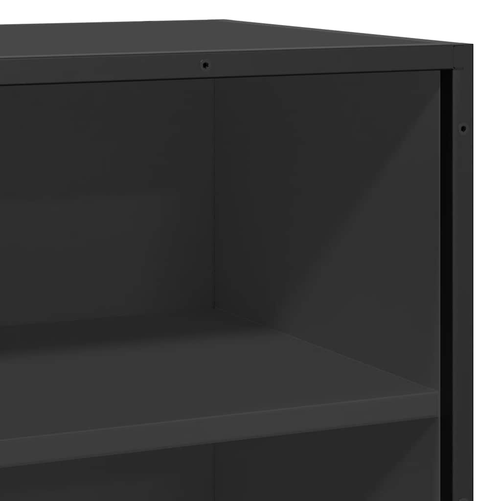 Komoda crna 68x35x76 cm konstruirano drvo i metal