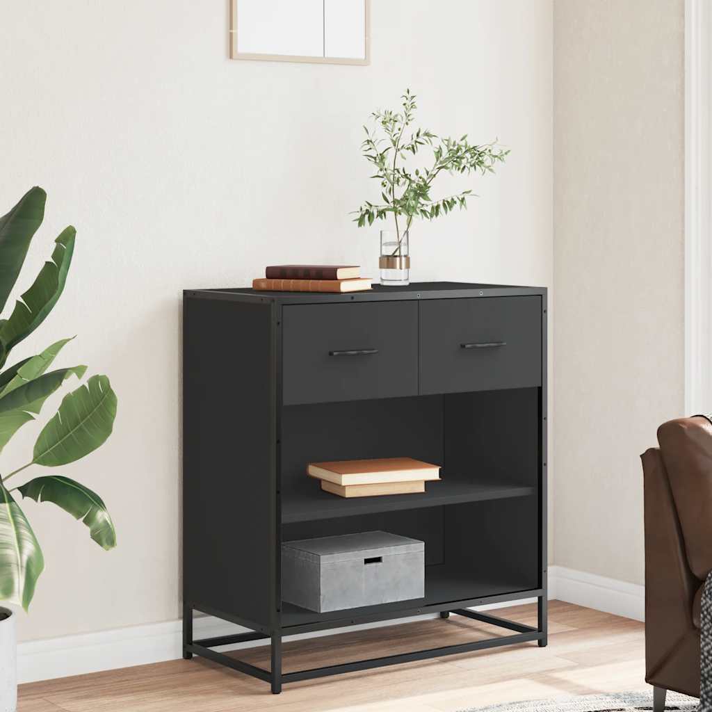 komoda crna 68x35x76 cm konstruirano drvo