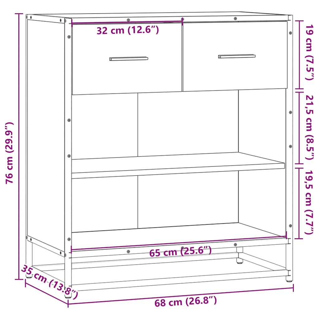 Komoda boja hrasta sonome 68x35x76 cm konstruirano drvo