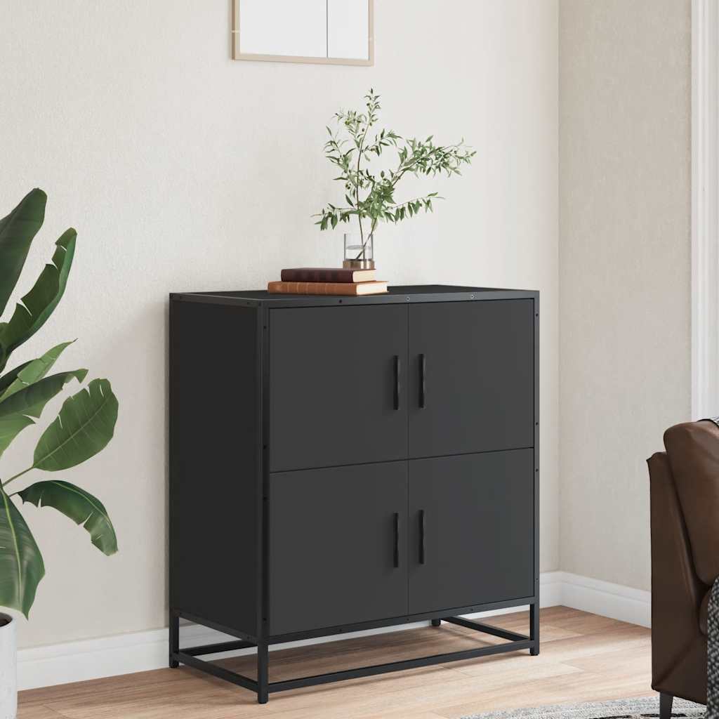 komoda crna 68x35x76 cm konstruirano drvo