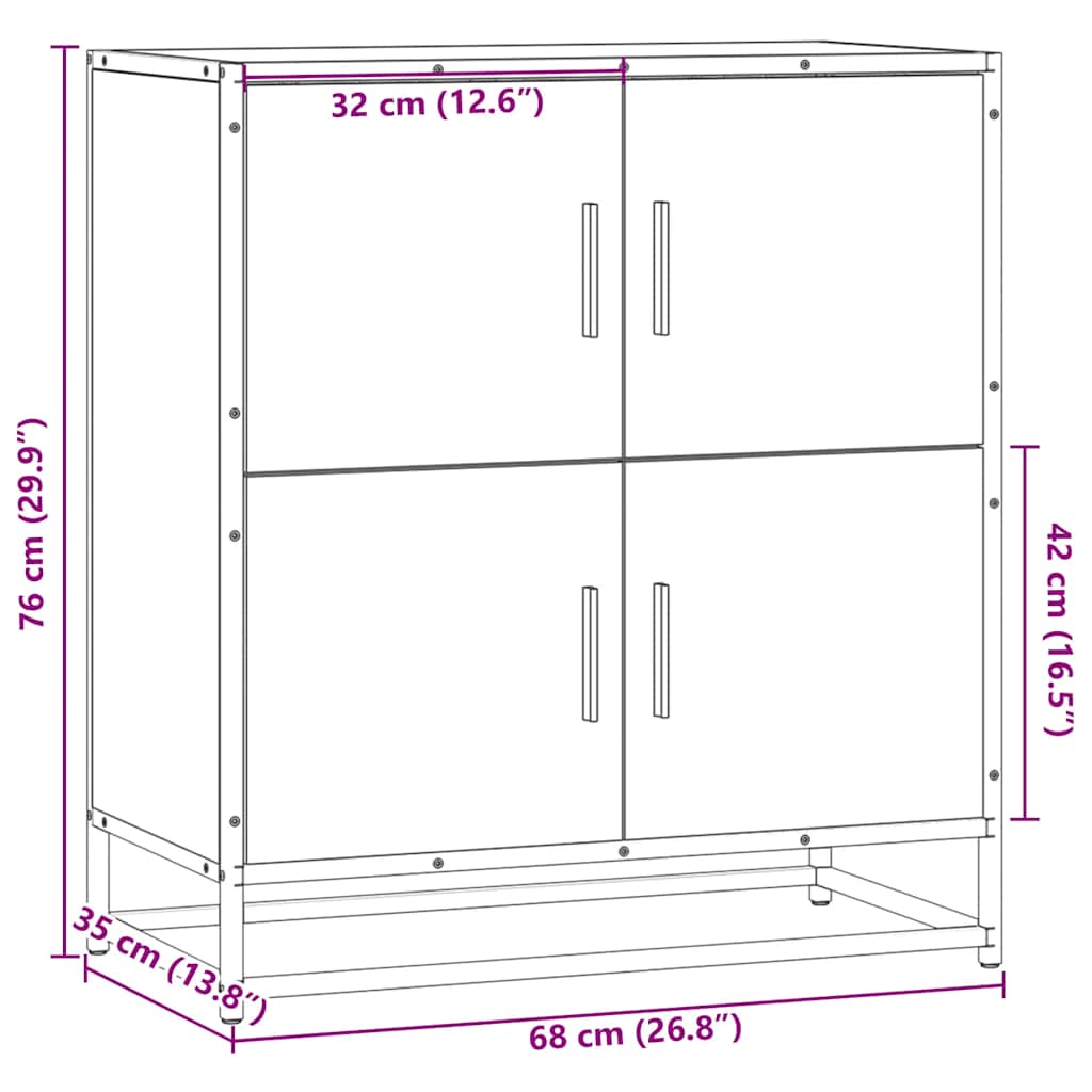 komoda crna 68x35x76 cm konstruirano drvo