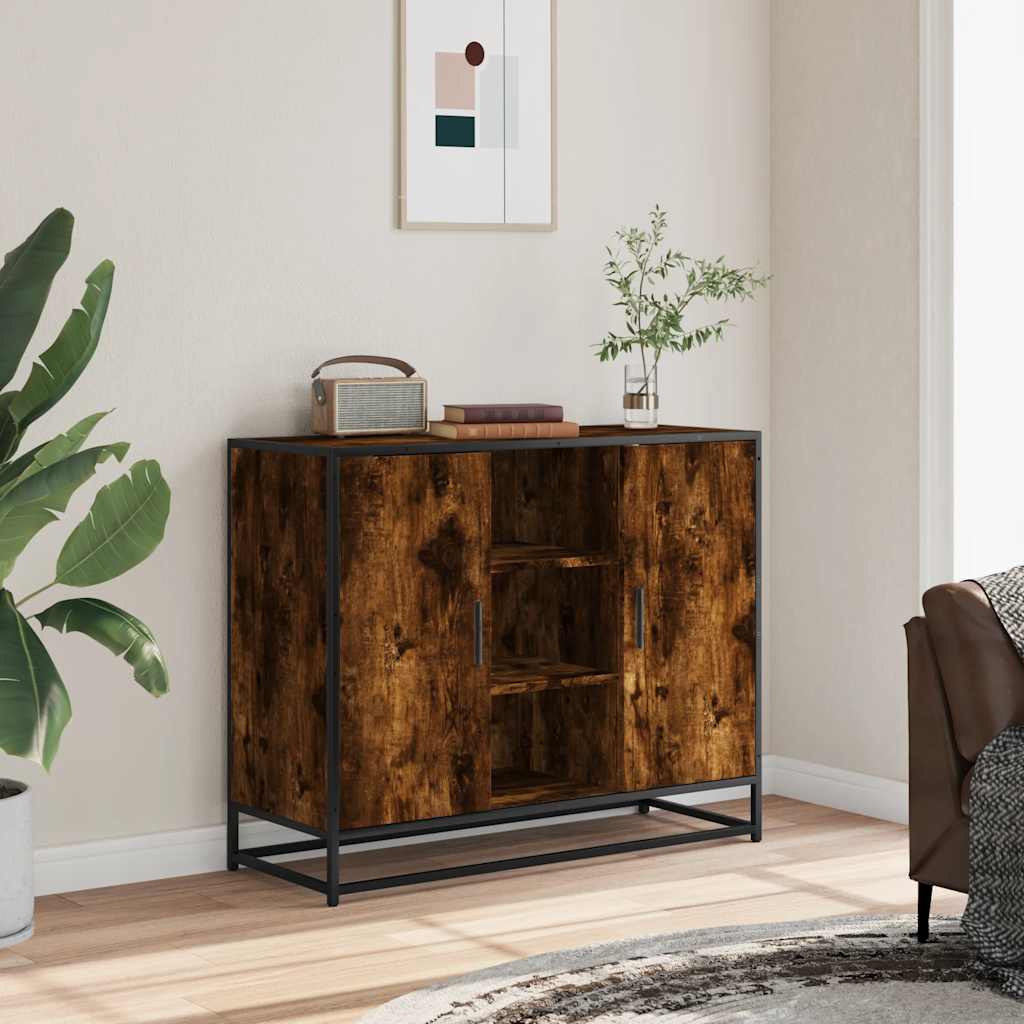 Komoda dimljeni hrast 92x35x76 cm konstruirano drvo