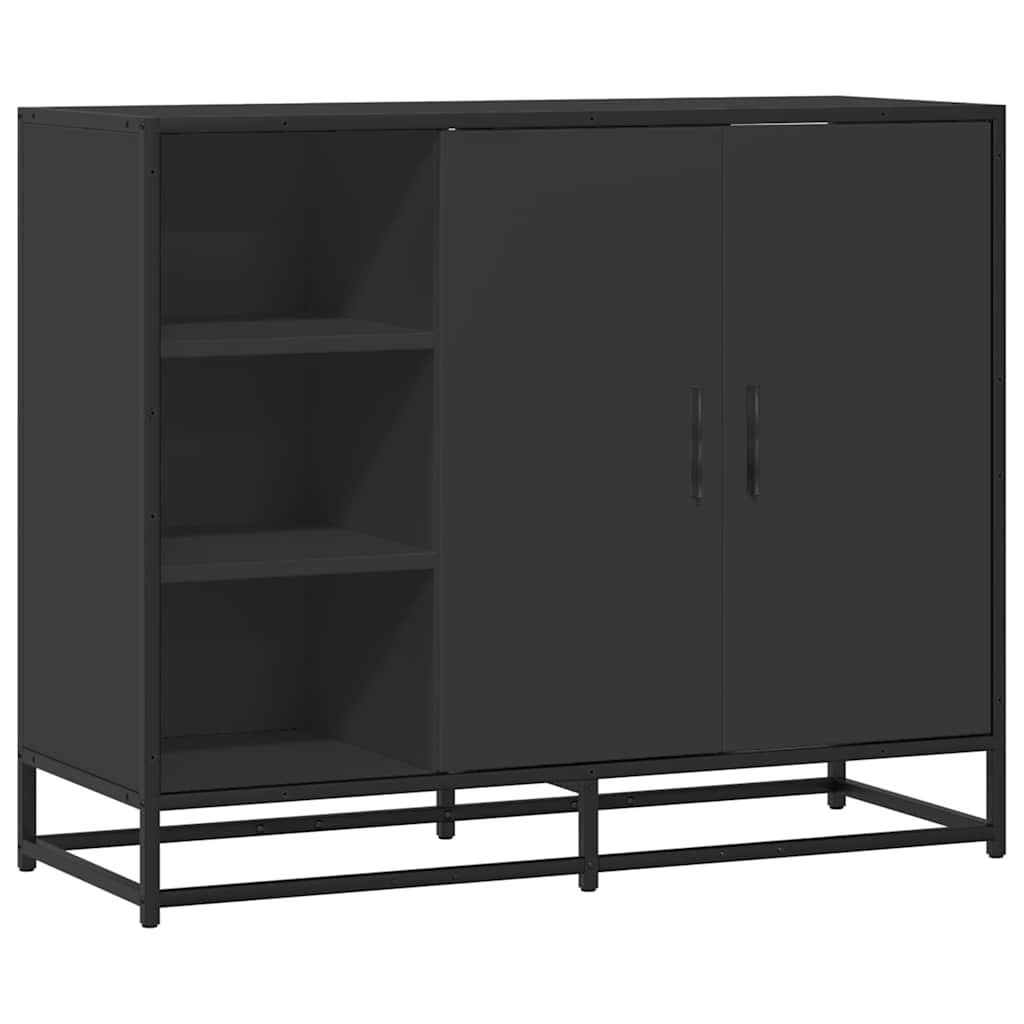 Komoda crna 92x35x76 cm od konstruiranog drva