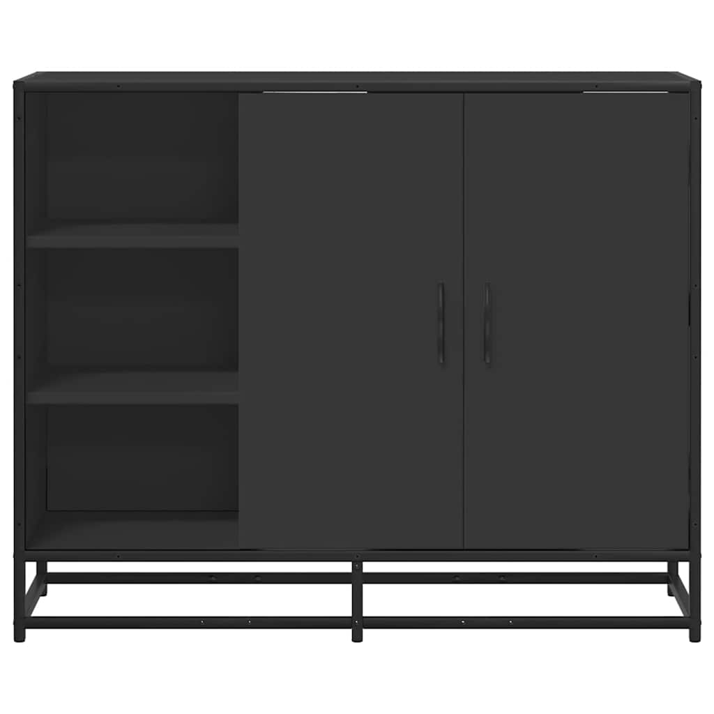 Komoda crna 92x35x76 cm od konstruiranog drva